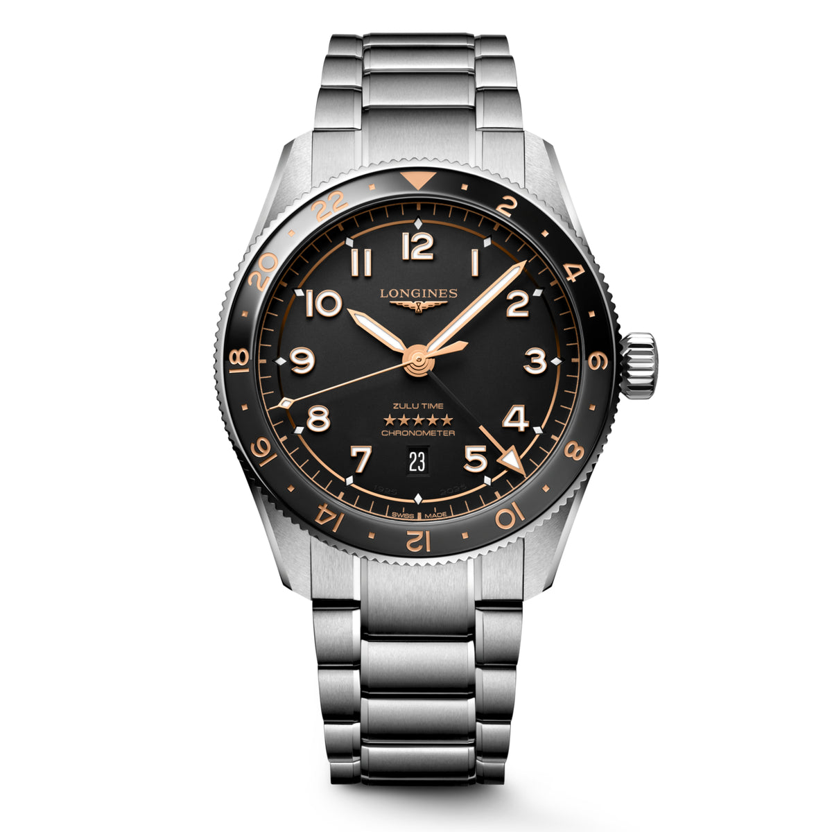 Longines Spirit Zulu Time 42mm Mens Watch L38124506