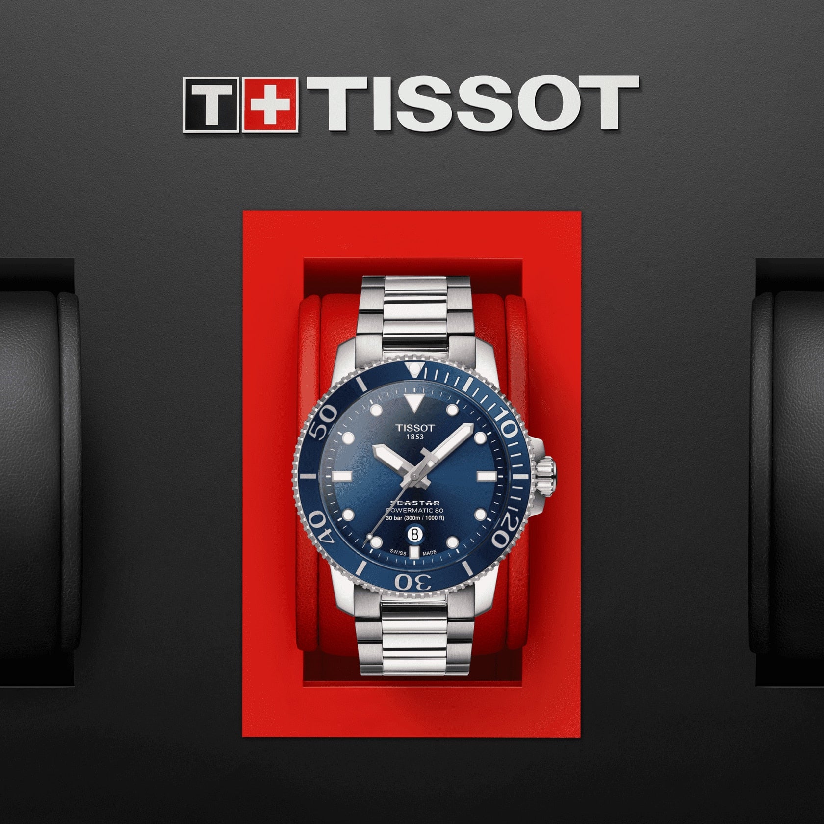 T-Sport Seastar 1000 Powermatic 80 43mm Mens Watch T1204071104103