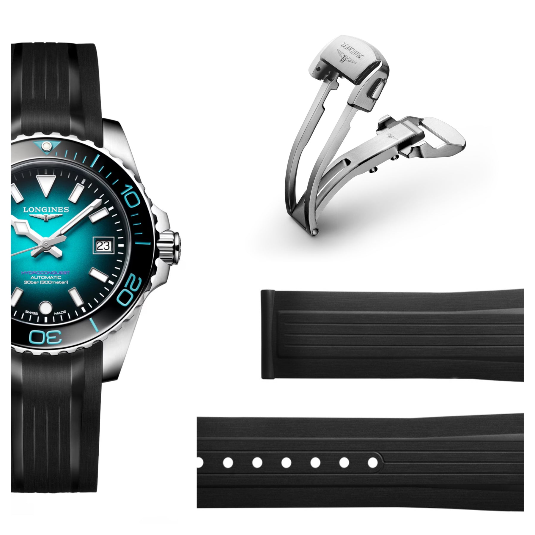 Longines Rubber Strap & Clasp - Mr Cope